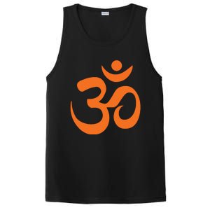 Om Omkar Aum Symbol Orange Graphic Spiritual Yoga Meditation PosiCharge Competitor Tank