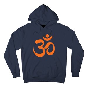 Om Omkar Aum Symbol Orange Graphic Spiritual Yoga Meditation Hoodie