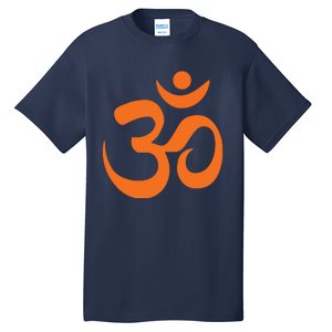 Om Omkar Aum Symbol Orange Graphic Spiritual Yoga Meditation Tall T-Shirt