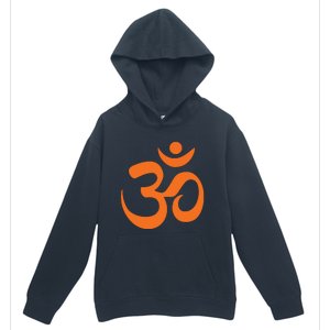 Om Omkar Aum Symbol Orange Graphic Spiritual Yoga Meditation Urban Pullover Hoodie