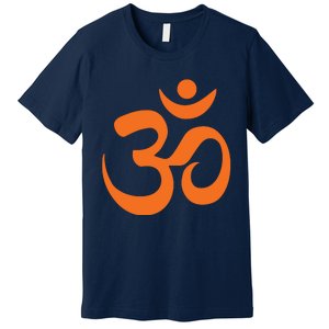 Om Omkar Aum Symbol Orange Graphic Spiritual Yoga Meditation Premium T-Shirt