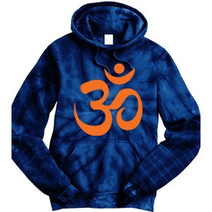 Om Omkar Aum Symbol Orange Graphic Spiritual Yoga Meditation Tie Dye Hoodie