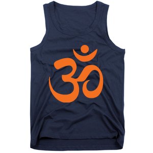 Om Omkar Aum Symbol Orange Graphic Spiritual Yoga Meditation Tank Top