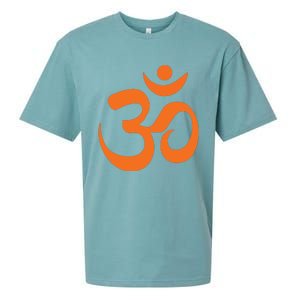 Om Omkar Aum Symbol Orange Graphic Spiritual Yoga Meditation Sueded Cloud Jersey T-Shirt