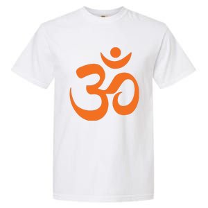 Om Omkar Aum Symbol Orange Graphic Spiritual Yoga Meditation Garment-Dyed Heavyweight T-Shirt