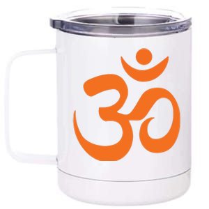 Om Omkar Aum Symbol Orange Graphic Spiritual Yoga Meditation 12 oz Stainless Steel Tumbler Cup