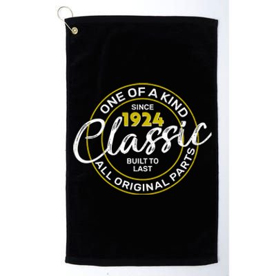 One Of A Kind Since 1924 Classic 100th Birthday Platinum Collection Golf Towel