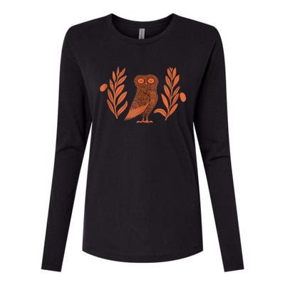 Owl Of Athena Womens Cotton Relaxed Long Sleeve T-Shirt