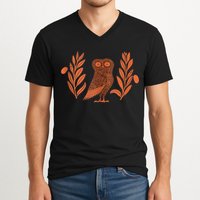 Owl Of Athena V-Neck T-Shirt
