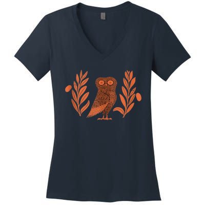 Owl Of Athena Women's V-Neck T-Shirt