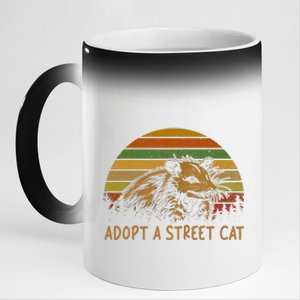 Opossums Outfits Adopt A S.T.R.E.E.T Cat Opossum Animals 11oz Black Color Changing Mug