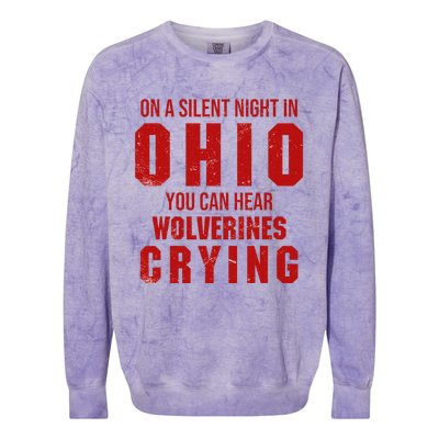 Ohio On A Silent Night In Ohio You Can Hear Colorblast Crewneck Sweatshirt