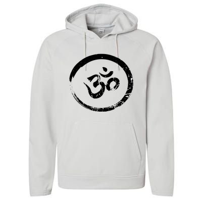 Ohm Om Aum Yoga Meditation Spiritual Namaste Gift Hoodie Performance Fleece Hoodie