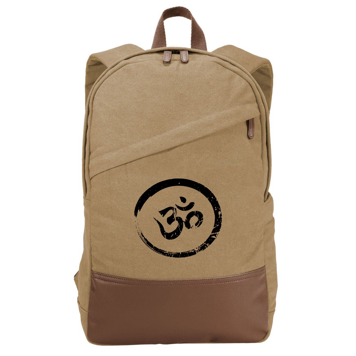 Ohm Om Aum Yoga Meditation Spiritual Namaste Gift Hoodie Cotton Canvas Backpack