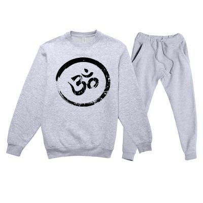 Ohm Om Aum Yoga Meditation Spiritual Namaste Gift Hoodie Premium Crewneck Sweatsuit Set