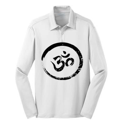 Ohm Om Aum Yoga Meditation Spiritual Namaste Gift Hoodie Silk Touch Performance Long Sleeve Polo