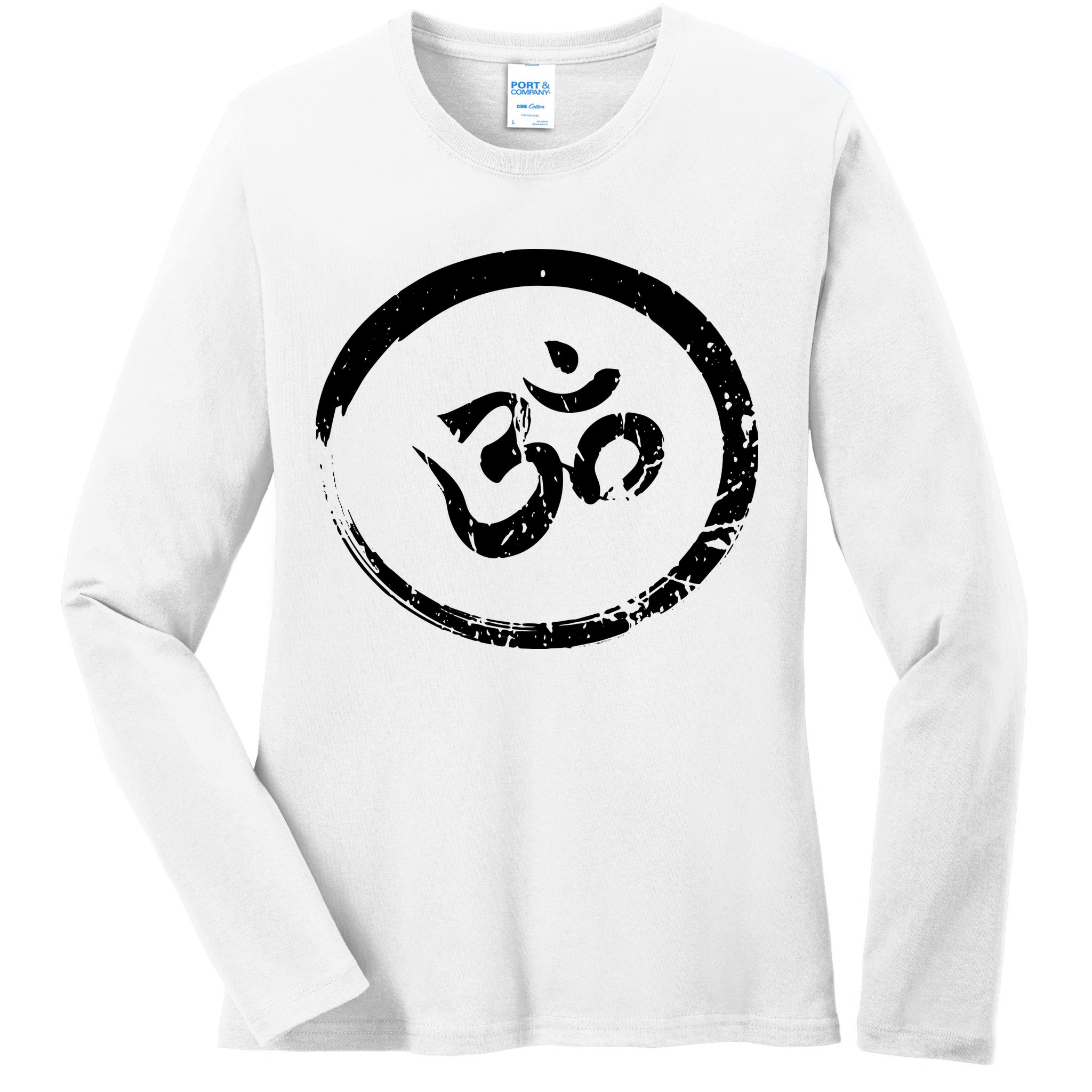 Ohm Om Aum Yoga Meditation Spiritual Namaste Gift Hoodie Ladies Long Sleeve Shirt