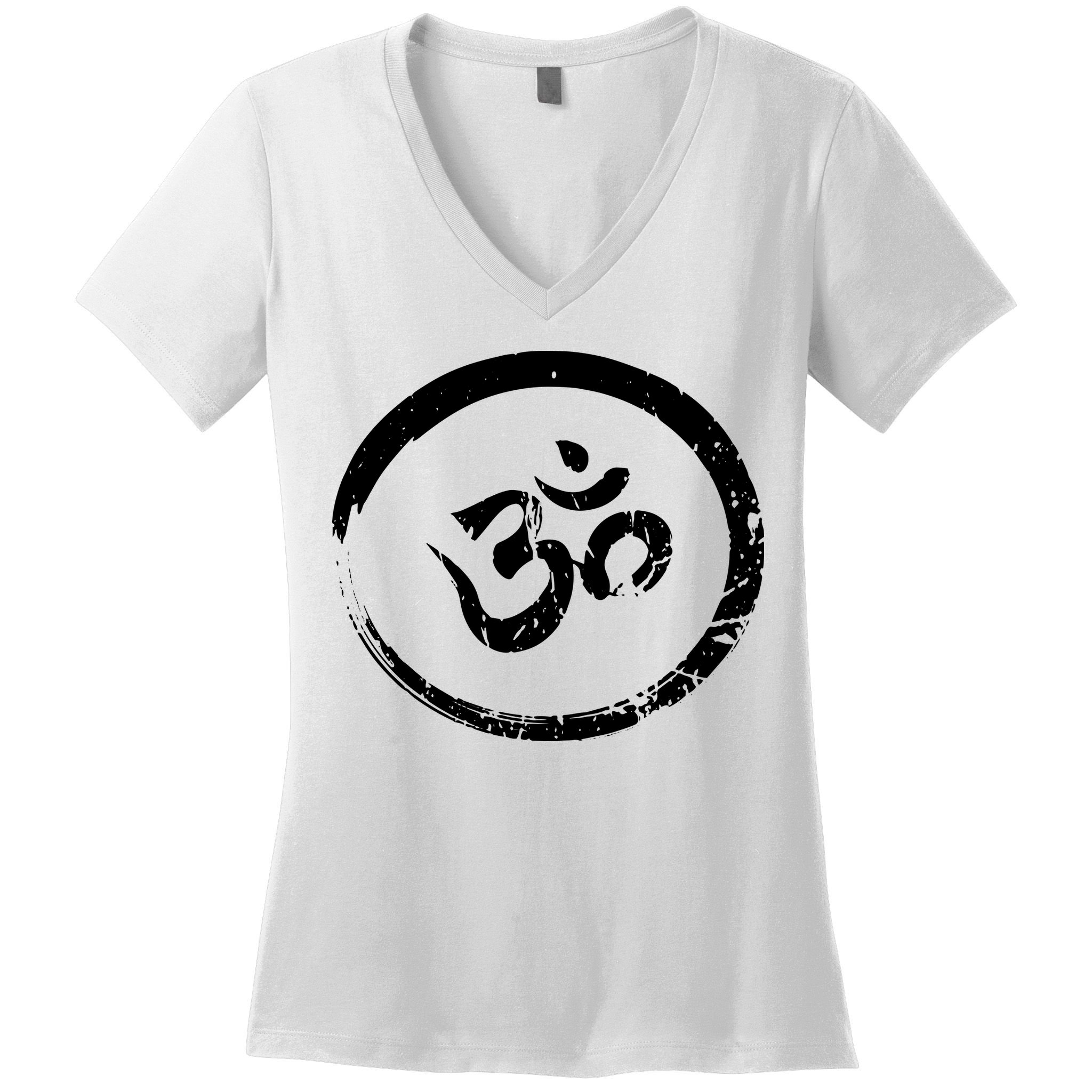 Ohm Om Aum Yoga Meditation Spiritual Namaste Gift Hoodie Women's V-Neck T-Shirt