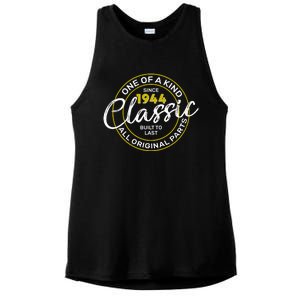 One Of A Kind Since 1944 Classic 80th Birthday Ladies PosiCharge Tri-Blend Wicking Tank