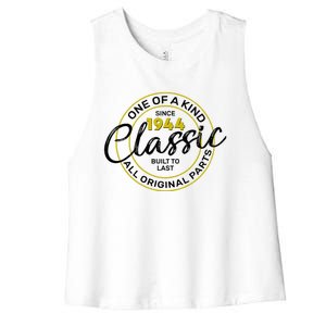 One Of A Kind Since 1944 Classic 80th Birthday Women's Racerback Cropped Tank