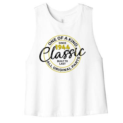 One Of A Kind Since 1944 Classic 80th Birthday Women's Racerback Cropped Tank