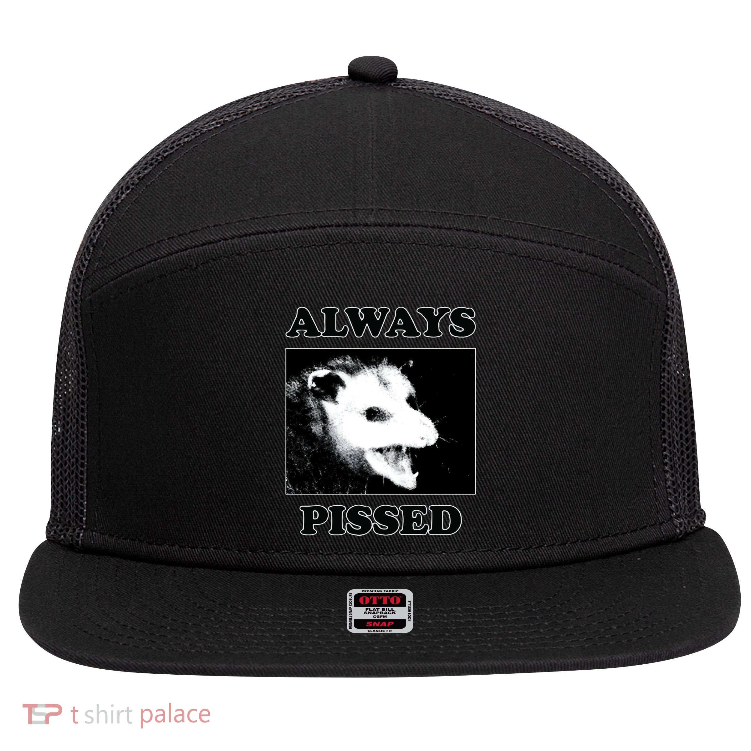 Opossum Opossum Always Pissed 7 Panel Mesh Trucker Snapback Hat