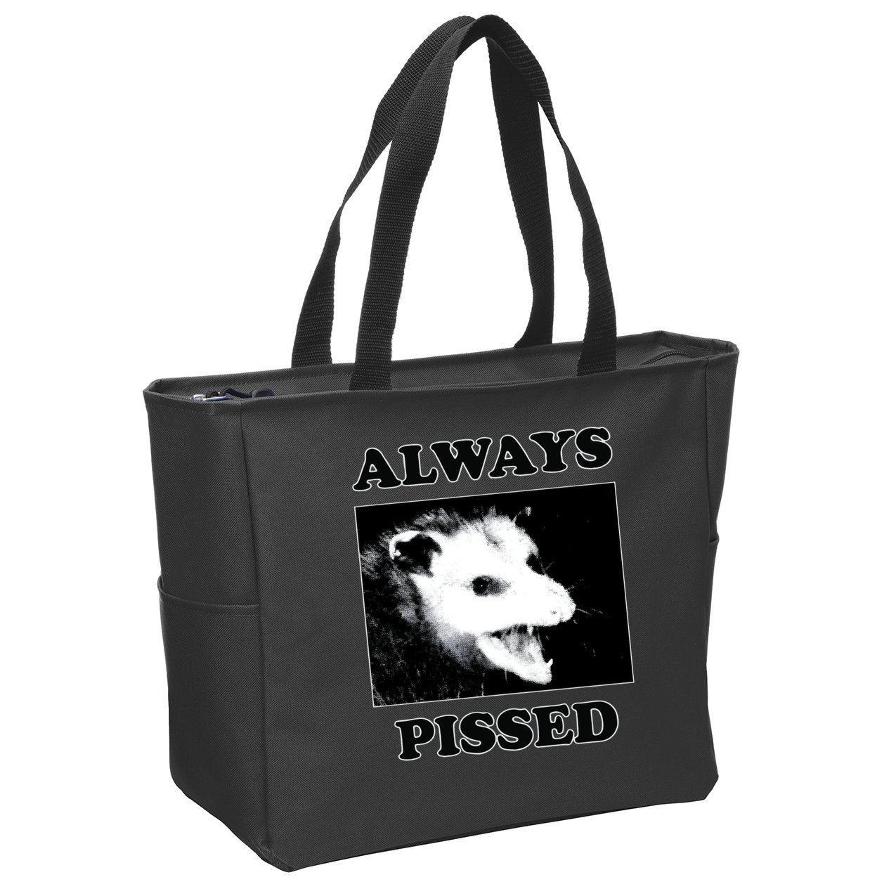 Opossum Opossum Always Pissed Zip Tote Bag