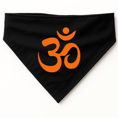 Om Omkar Aum Symbol Orange Graphic Spiritual Yoga Meditation USA-Made Doggie Bandana