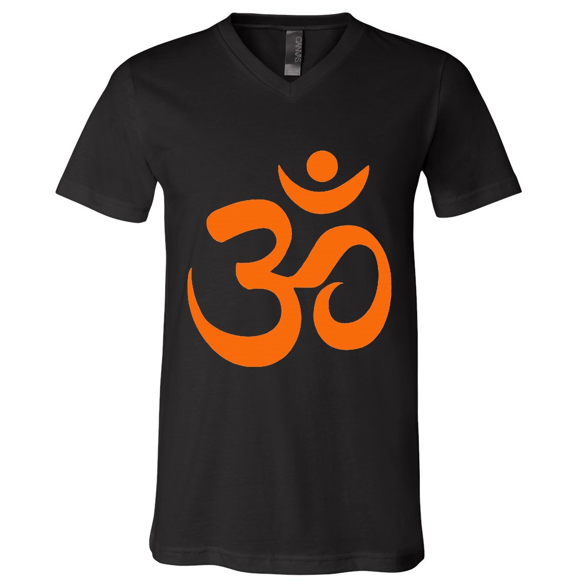 Om Omkar Aum Symbol Orange Graphic Spiritual Yoga Meditation V-Neck T-Shirt