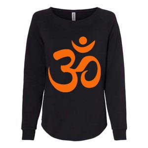 Om Omkar Aum Symbol Orange Graphic Spiritual Yoga Meditation Womens California Wash Sweatshirt