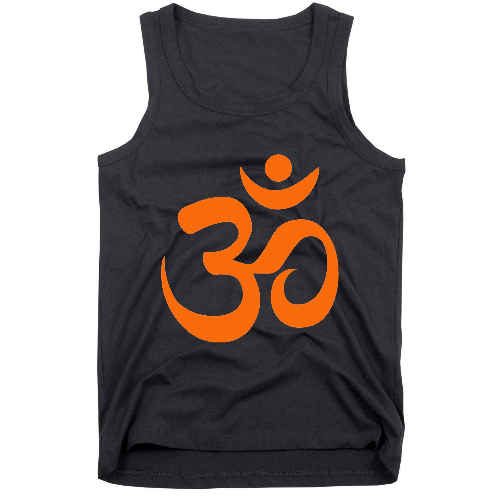 Om Omkar Aum Symbol Orange Graphic Spiritual Yoga Meditation Tank Top