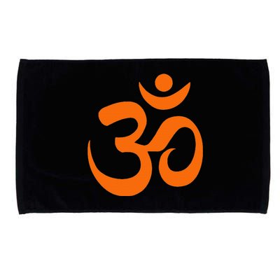 Om Omkar Aum Symbol Orange Graphic Spiritual Yoga Meditation Microfiber Hand Towel