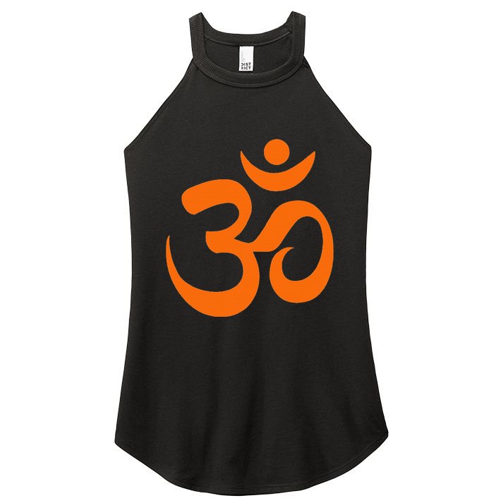 Om Omkar Aum Symbol Orange Graphic Spiritual Yoga Meditation Women's Perfect Tri Rocker Tank