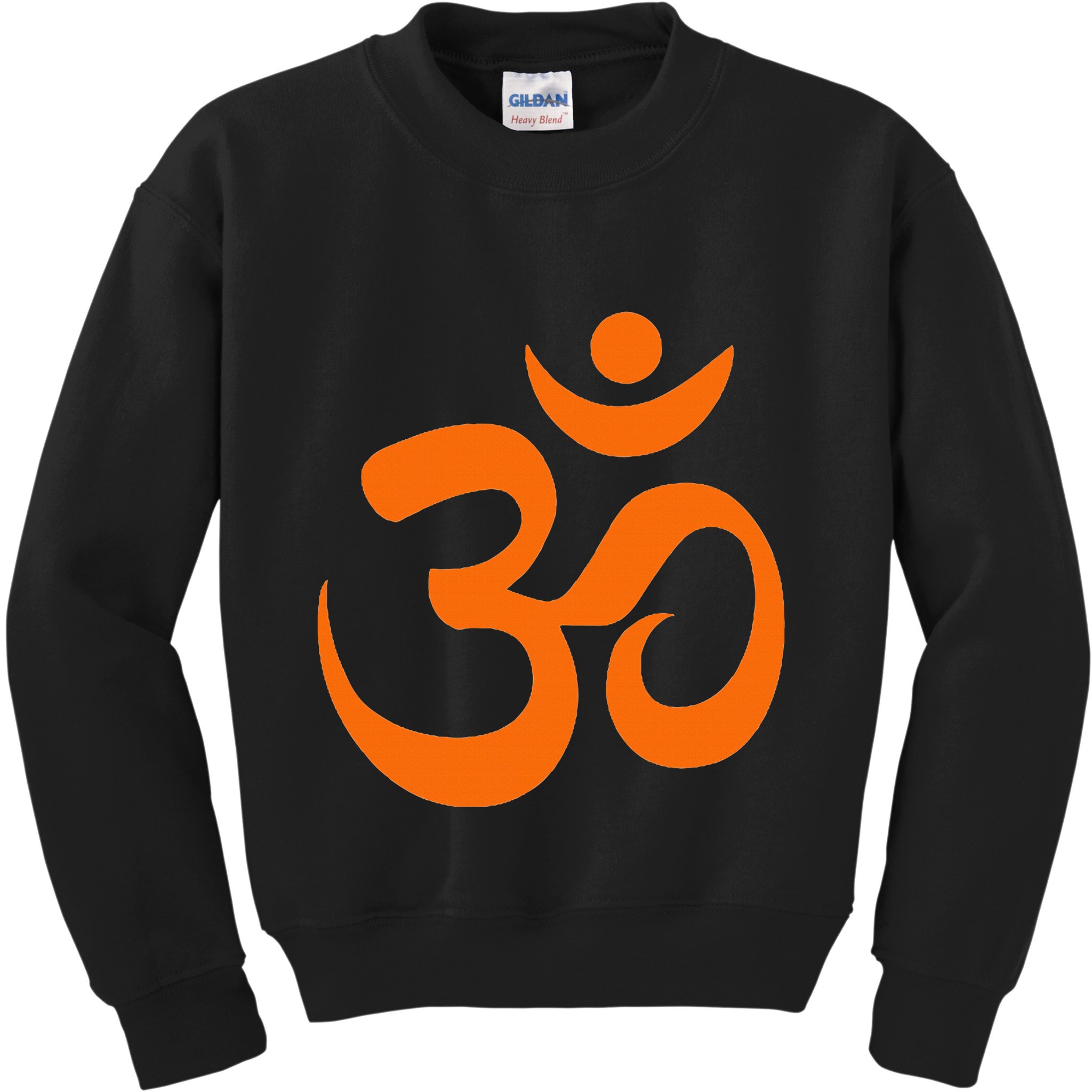 Om Omkar Aum Symbol Orange Graphic Spiritual Yoga Meditation Kids Sweatshirt