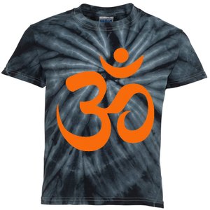 Om Omkar Aum Symbol Orange Graphic Spiritual Yoga Meditation Kids Tie-Dye T-Shirt