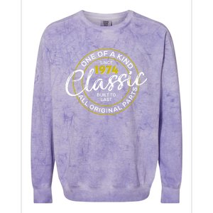 One Of A Kind Since 1974 Classic 50th Birthday Colorblast Crewneck Sweatshirt