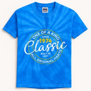 One Of A Kind Since 1974 Classic 50th Birthday Kids Tie-Dye T-Shirt