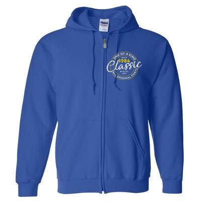 One Of A Kind Since 1984 Classic 40th Birthday Full Zip Hoodie