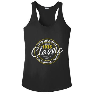 One Of A Kind Since 1935 Classic 90th Birthday Ladies PosiCharge Competitor Racerback Tank