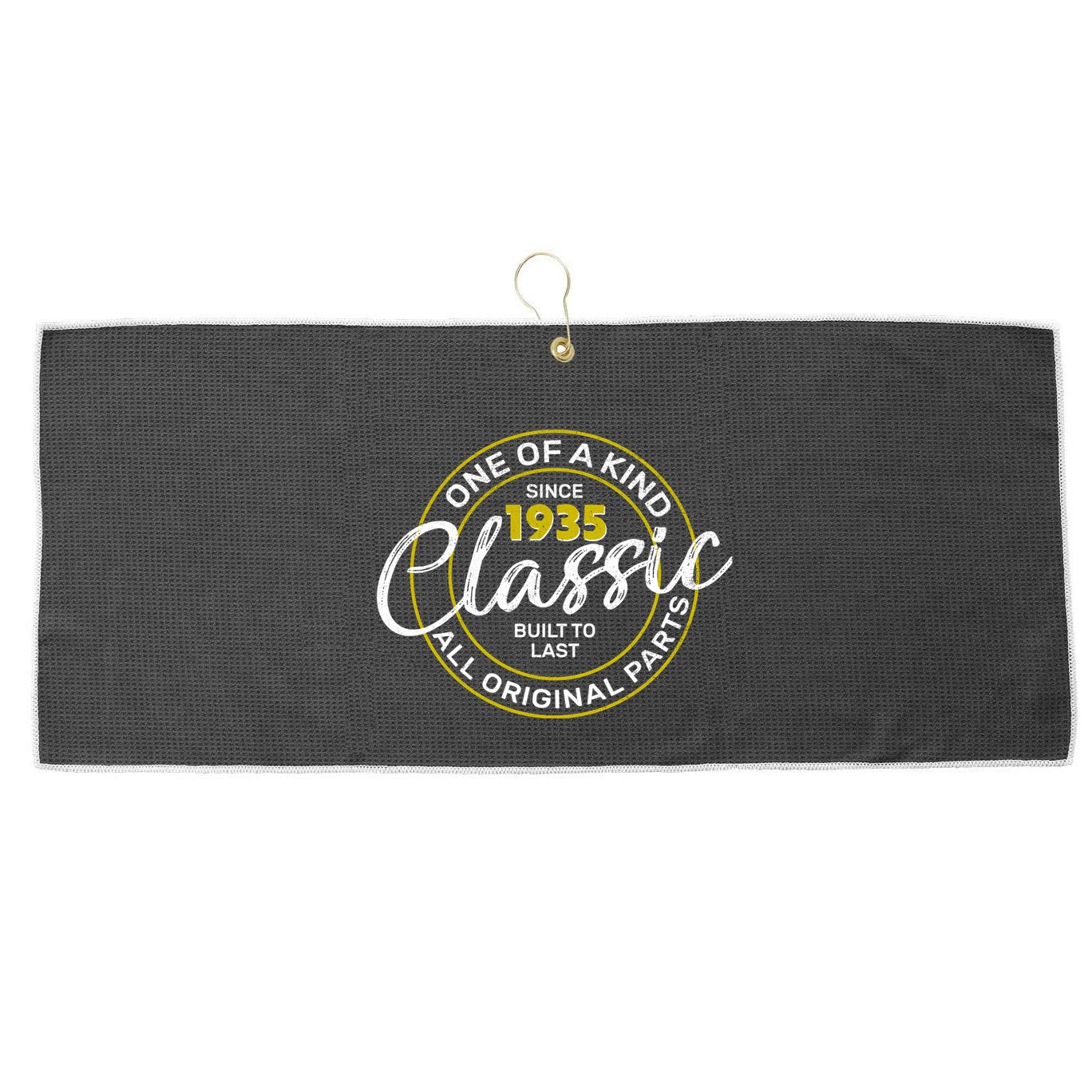 One Of A Kind Since 1935 Classic 90th Birthday Large Microfiber Waffle Golf Towel