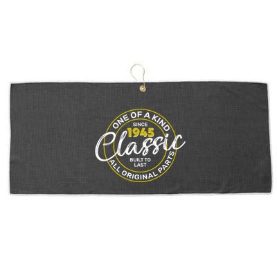 One Of A Kind Since 1945 Classic 80th Birthday Large Microfiber Waffle Golf Towel