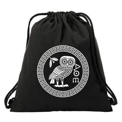 Owl Of Athena Ancient Greek Mythology Is AthenaS Owl Greece Drawstring Bag