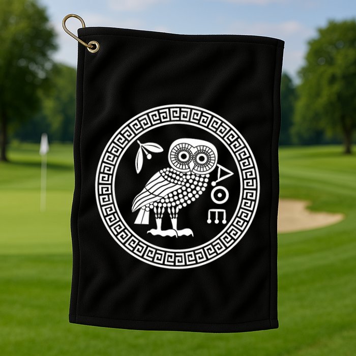 Owl Of Athena Ancient Greek Mythology Is AthenaS Owl Greece Golf Towel