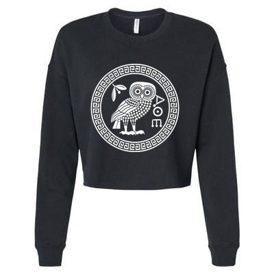 Owl Of Athena Ancient Greek Mythology Is AthenaS Owl Greece Cropped Pullover Crew