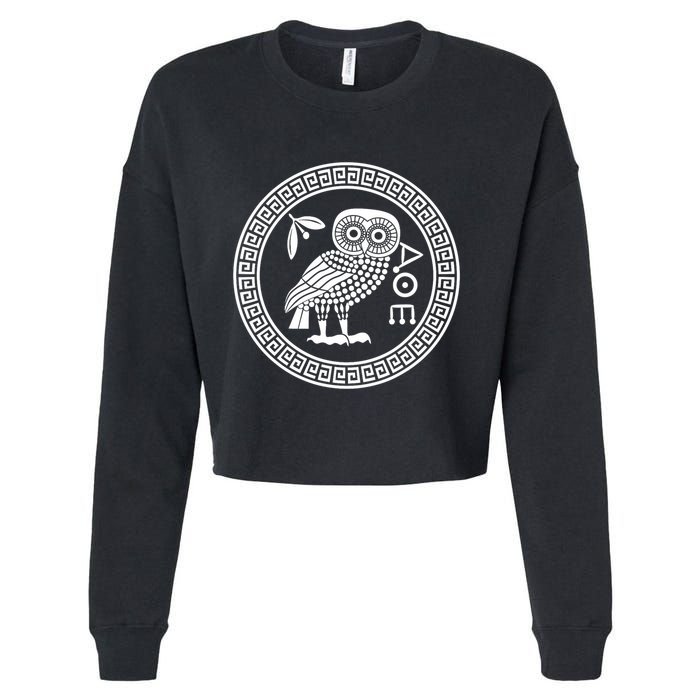 Owl Of Athena Ancient Greek Mythology Is AthenaS Owl Greece Cropped Pullover Crew