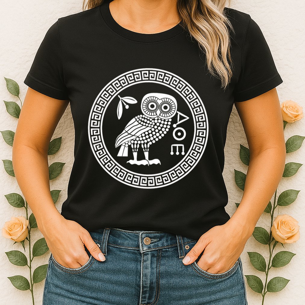 Owl Of Athena Ancient Greek Mythology Is AthenaS Owl Greece Womens T-Shirt