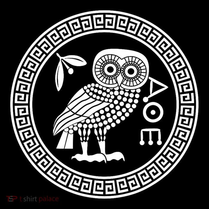 Owl Of Athena Ancient Greek Mythology Is AthenaS Owl Greece Womens T-Shirt