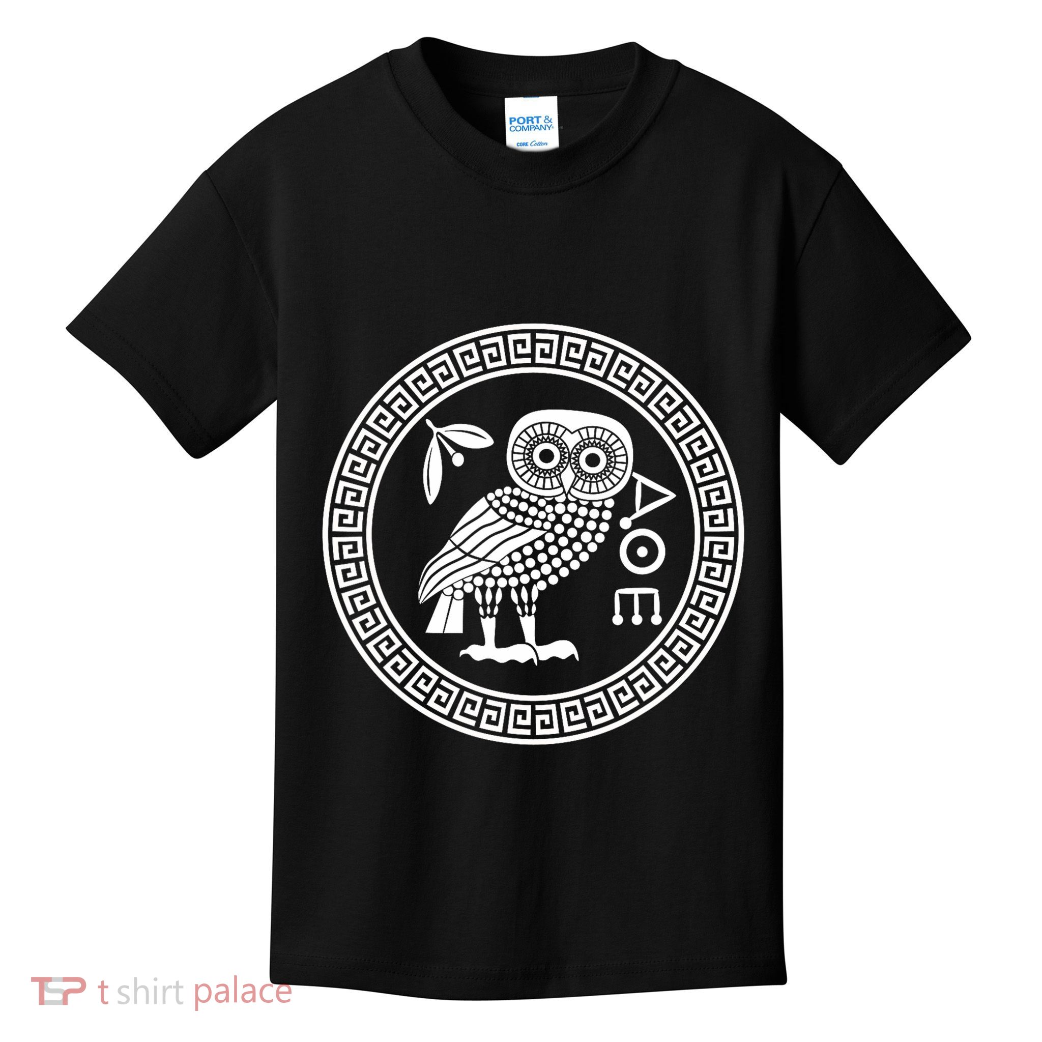 Owl Of Athena Ancient Greek Mythology Is AthenaS Owl Greece Kids T-Shirt