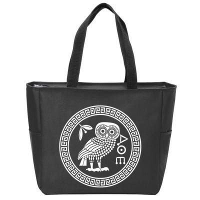 Owl Of Athena Ancient Greek Mythology Is AthenaS Owl Greece Zip Tote Bag