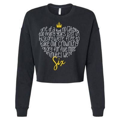 One Of A Kind No Category Six Queens Lettered Heart Cropped Pullover Crew